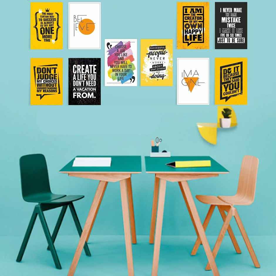 Paper Plane Design Wall Posters For Office Decor | Set of 10 | Size | 12 Inch x 18 Inch | D47