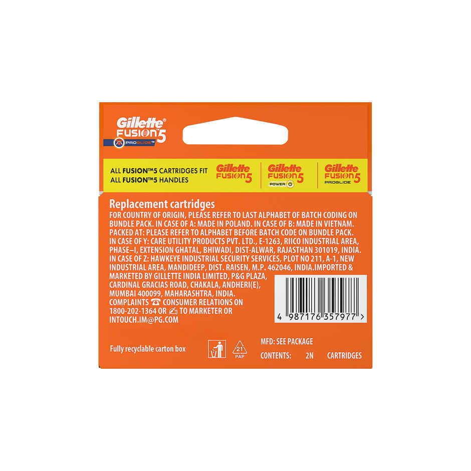 Gillette Fusion Proglide Flexball Manual Shaving Razor Blades Cartridge