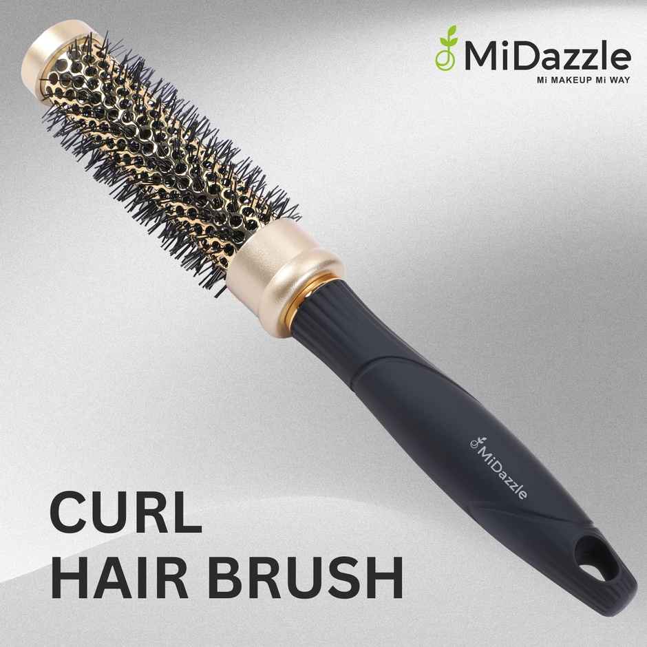 Midazzle Premium Curl Gold And Black Hair Brush | MIHB0012