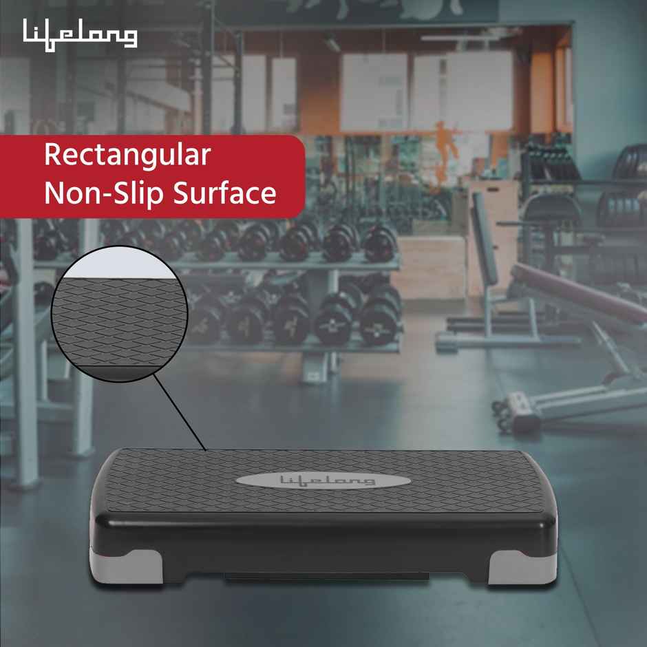 Lifelong Polypropylene Aerobics Stepper (LLAS04, Black & Grey)