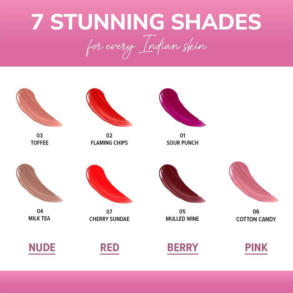 Mila Beaute 7 Day 7 Shades Mini Liquid Lipstick Gift Set 12 Hrs Non Transfer