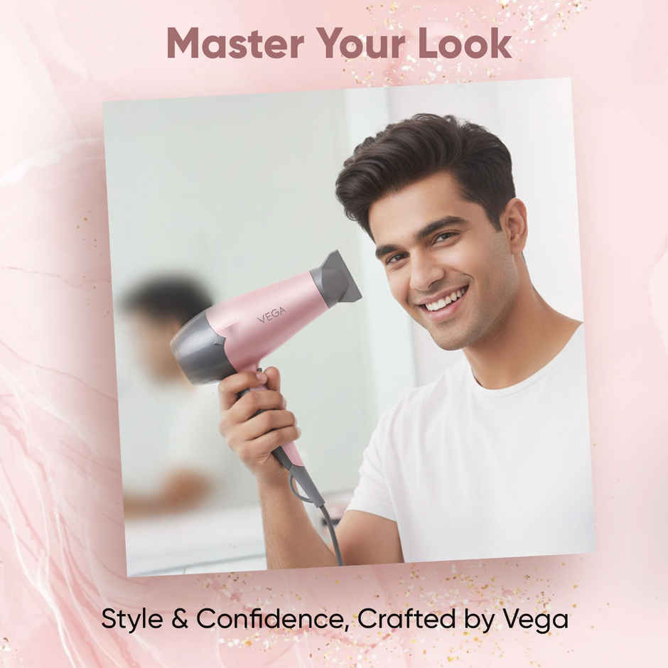Vega Go Pro 2100W Professional Hair Dryer with 2 Speed & 3 Temperature Settings (VHDH-25)