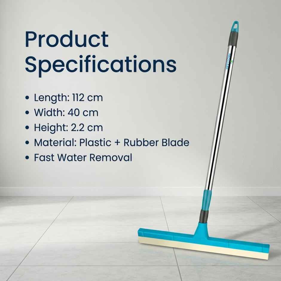 Proclean Floor Eva Wiper | 16 Inch | With SS Handle - 41 Inch | Green