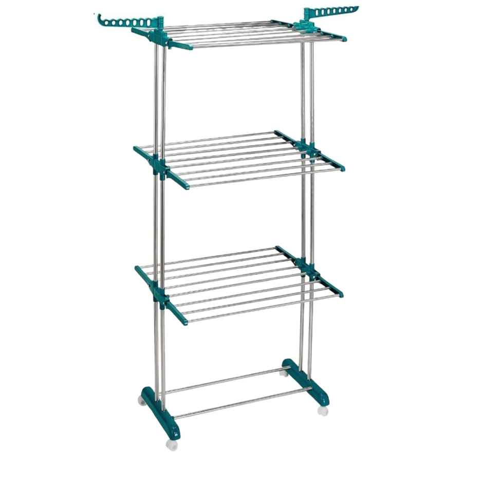 Uttam Stainless Steel Cloth Stand - 3 Level | 0.32 Gauge | 3.97 Kg