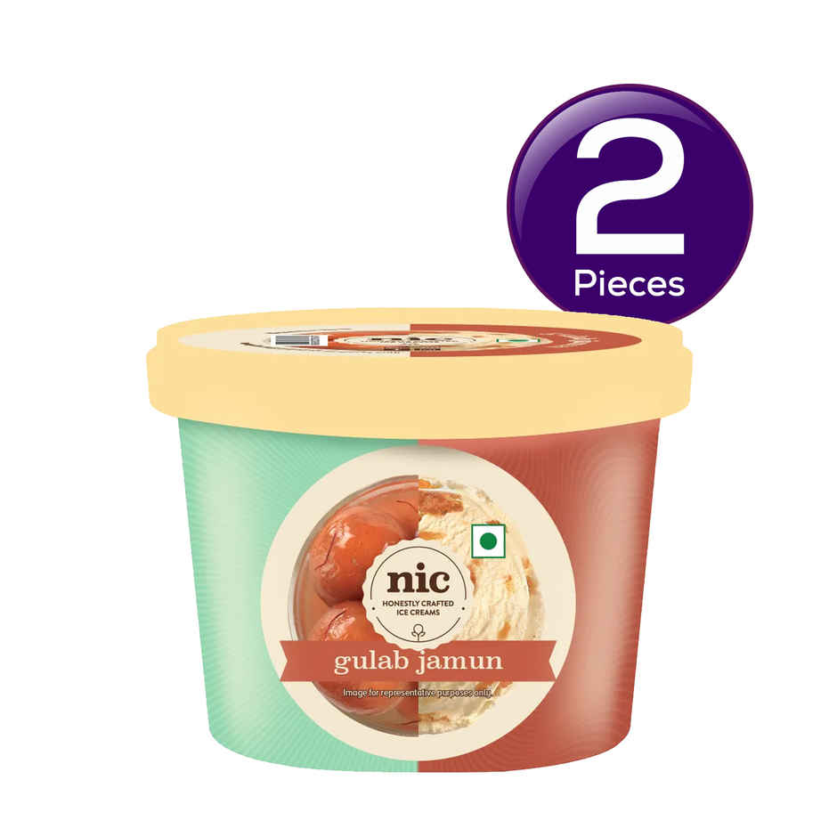 NIC Gulab Jamun Ice Cream Cup Combo | Preservative Free | No Artificial Flavors