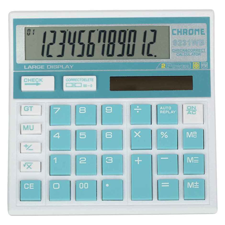 Chrome 9231W Check & Correct Basic 12 Digits Calculator.