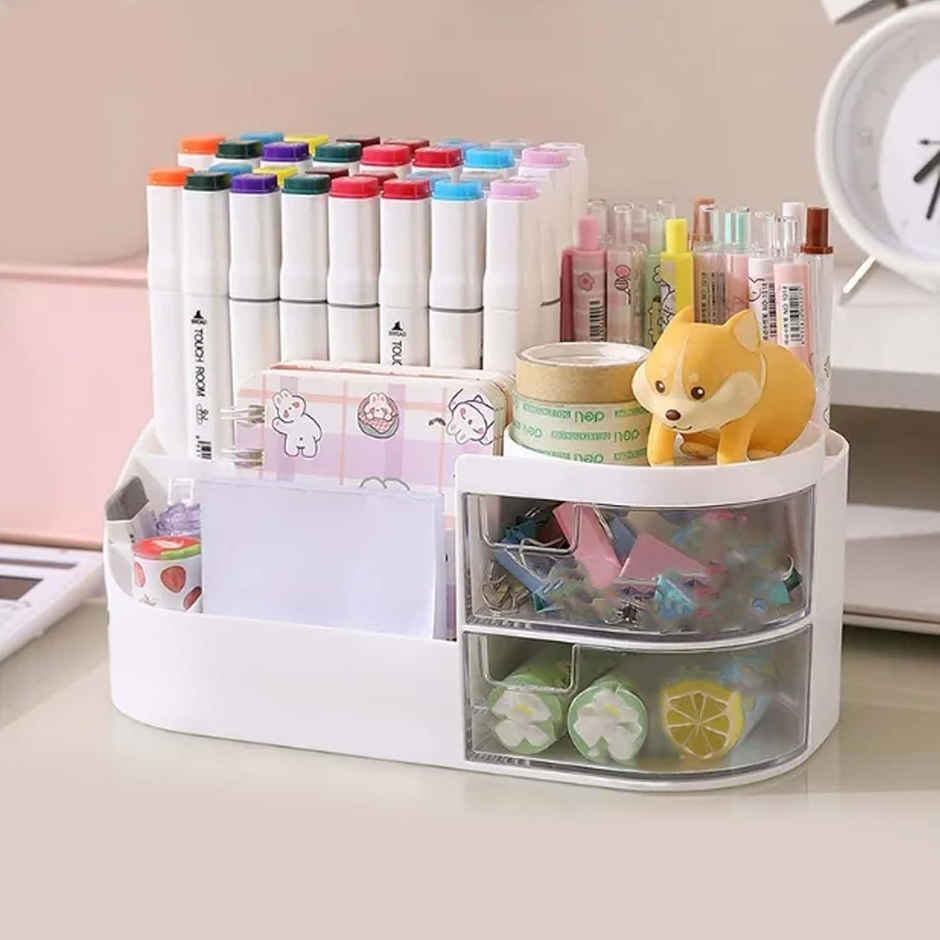 Zedak Plastic Multipurpose Makeup Organiser | White