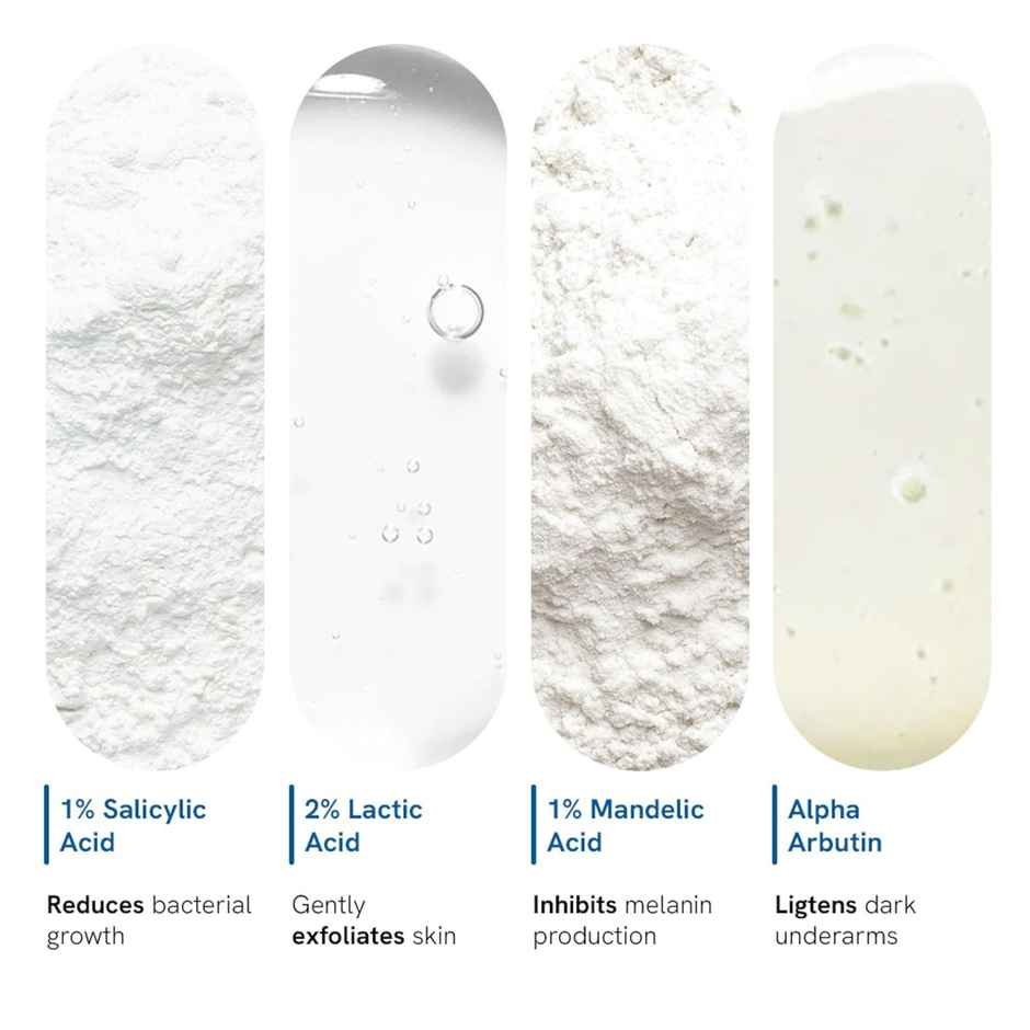 Be Bodywise 4% AHA BHA Under Arm Roll On | Controls Odour & Reduces Pigmentation | Flora Fragrance