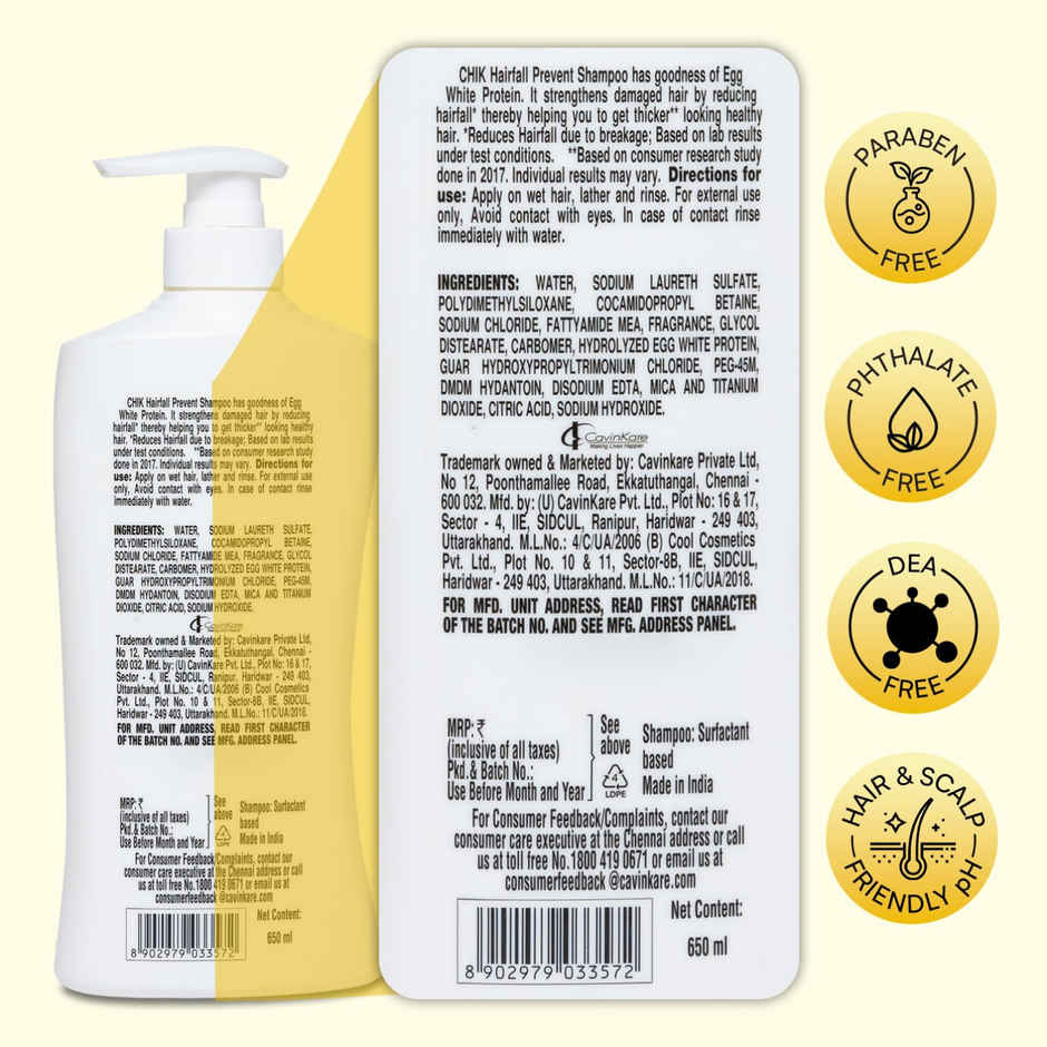 Chik Protein Solution Hairfall Prevent Shampoo For Men And Women