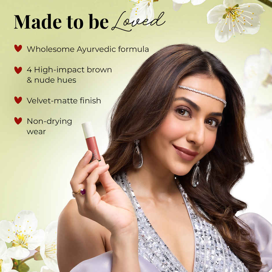 Just Herbs Herb Enriched Matte Liquid Lipstick | Ayurvedic | Red & Bold | Hydrating & Lightweight