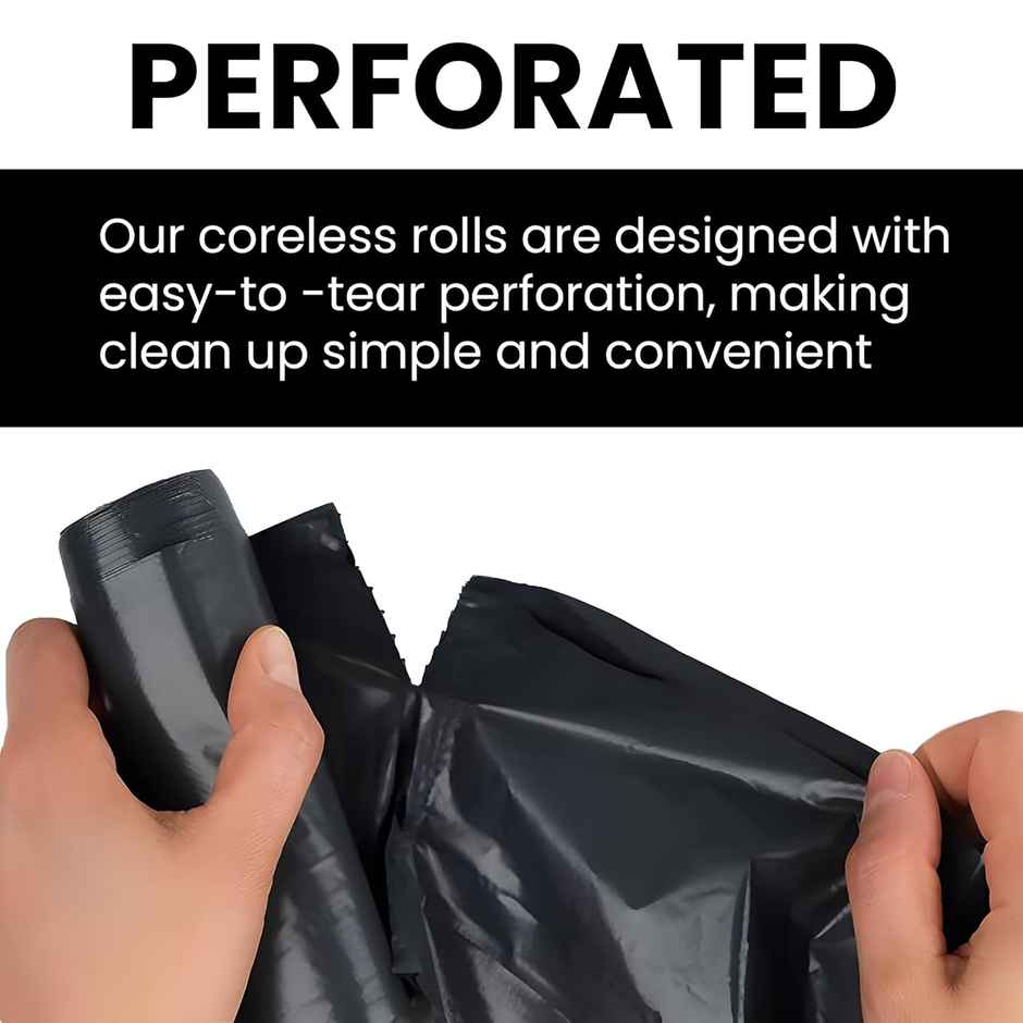 Kuber Industries 24x32 Inches Premium Garbage Bags for Dustbin | 15 Bags (1 Rolls) Black