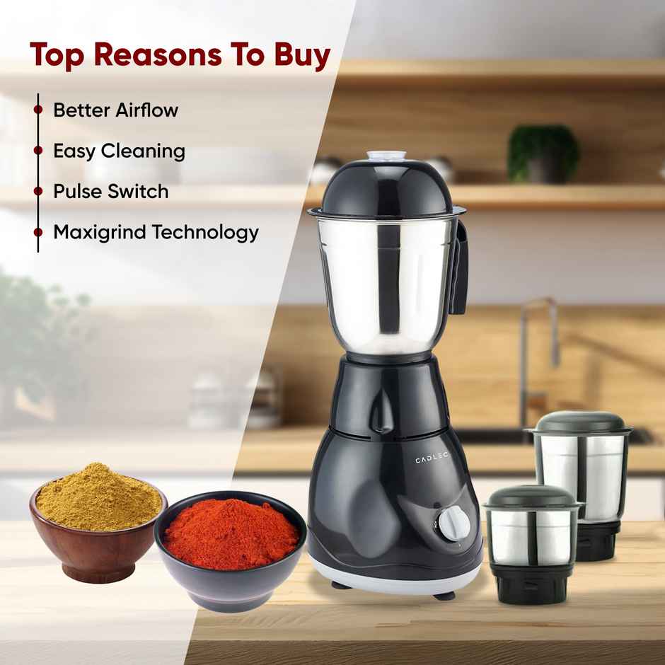 Cadlec Bullet 3 Jar Mixer Grinder with Powerful Motor | Juicer | Blender | Black