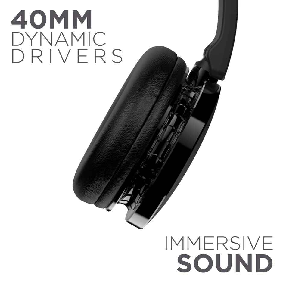 boAt Rockerz 370 BT Headphones w/ 12H Playtime, Cozy Padded Earcups & Bluetooth v5.0 (Buoyant Black)