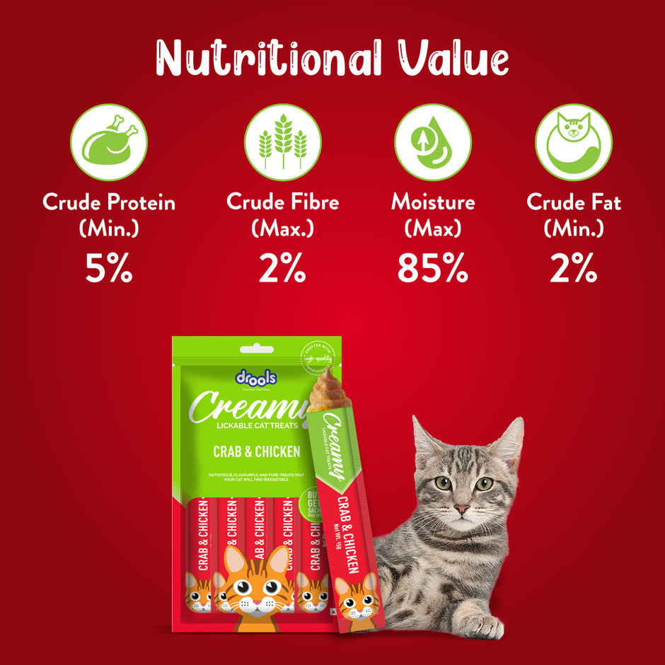 Drools Creamy Lickable Cat Treat - Crab & Chicken