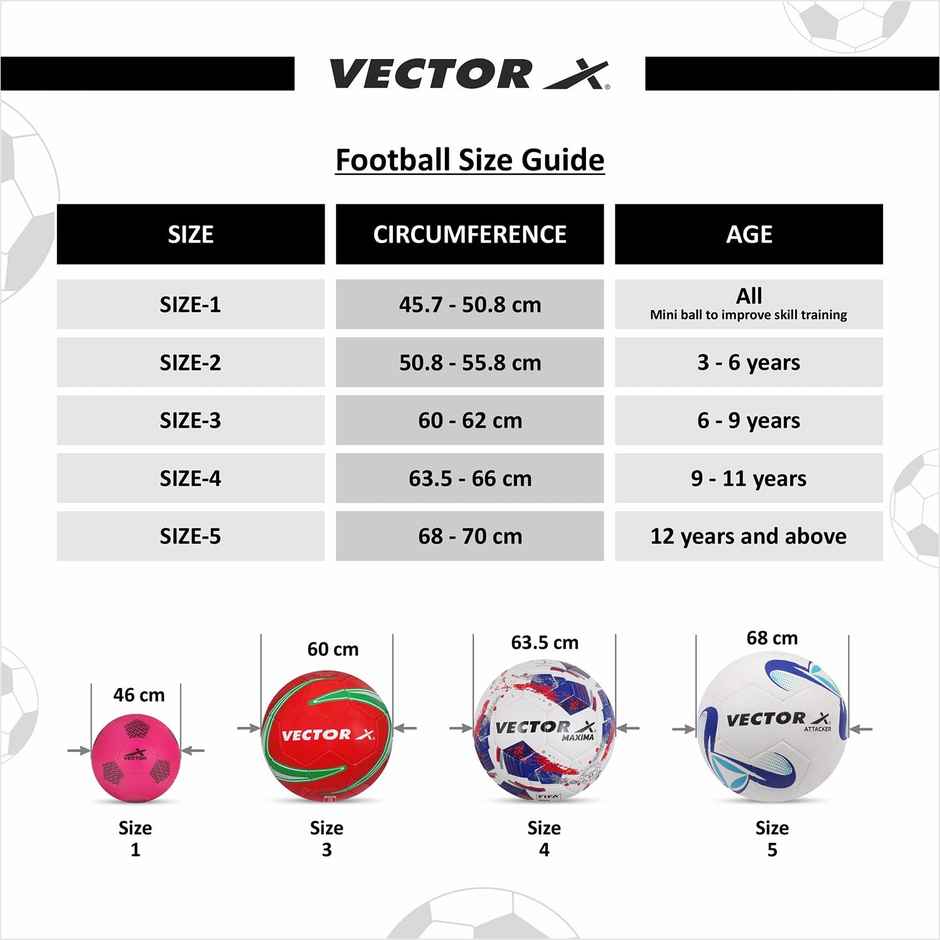 Vector X Street Soccer Rubberized Moulded Football | With Pump | Size 5 | Orange Black