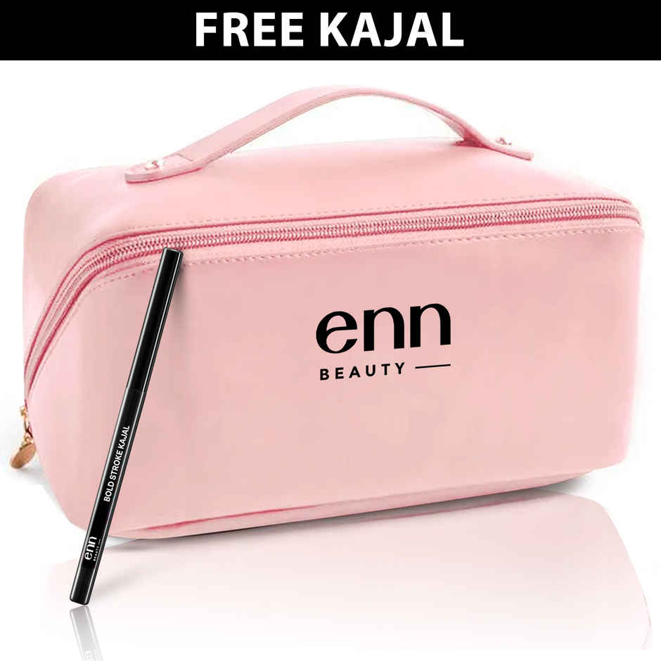 ENN Beauty Travel Tote - Multifunctional Organizer Makeup Bag with Free Kajal