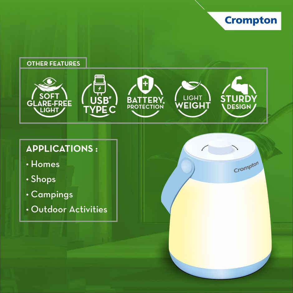 Crompton Versa Emergency Lamp 5W Rechargeable | White