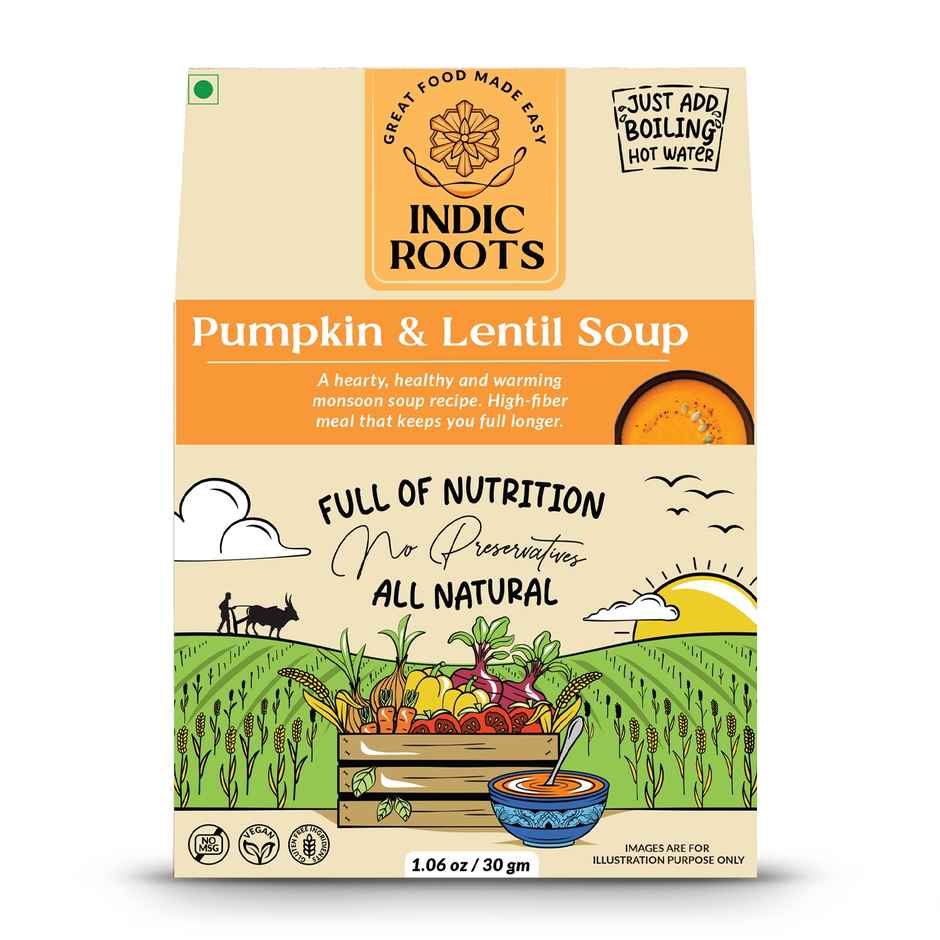 Indic Roots Pumpkin and Lentil Soup