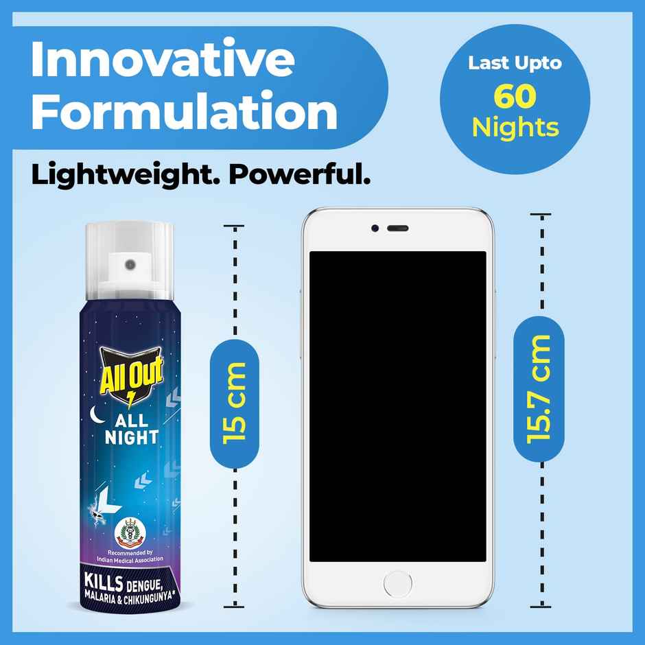 All Out All Night Mosquito Repellent Spray | 12 Hours Protection | Lasts 60 Nights