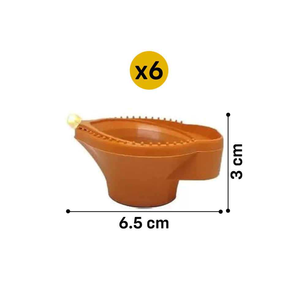 Water Sensor Diya for Diwali, Festive Decoration | Pack Of 6 | Party Propz