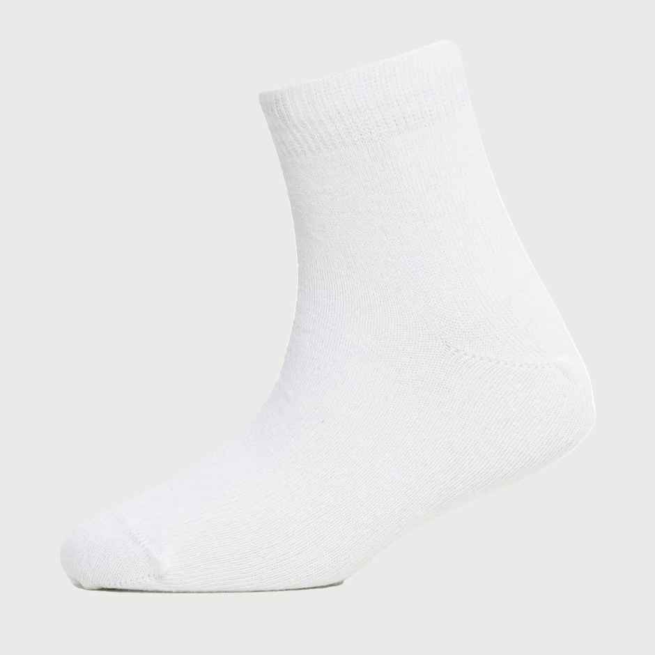 Jockey Unisex Solid Cotton, Nylon and Elastane Ankle Socks | White | 7 - 8 years
