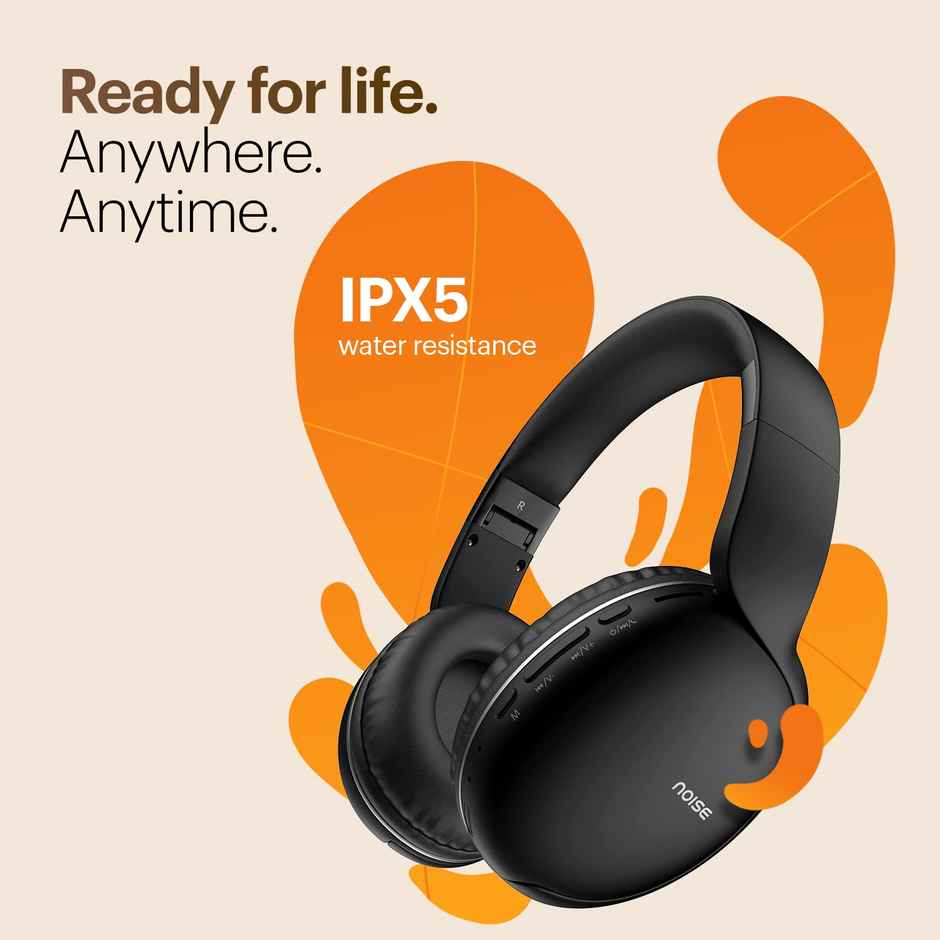 Noise Two 50Hrs Playtime Low Latency(up to 45ms) Dual Pairing BT v5.3 Headphones | Bold Black