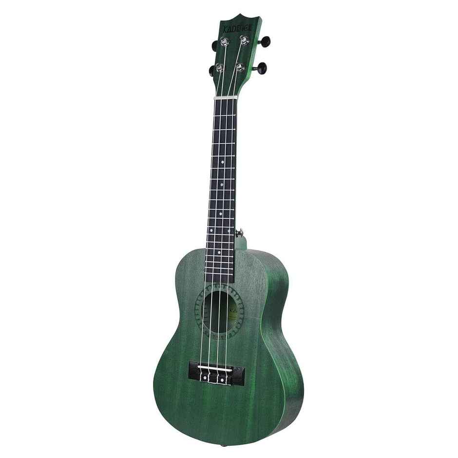 Kadence Concert Ukulele 23 Inch - Fluorocarbon Strings | Matte Finish | Strap & Bag | Green