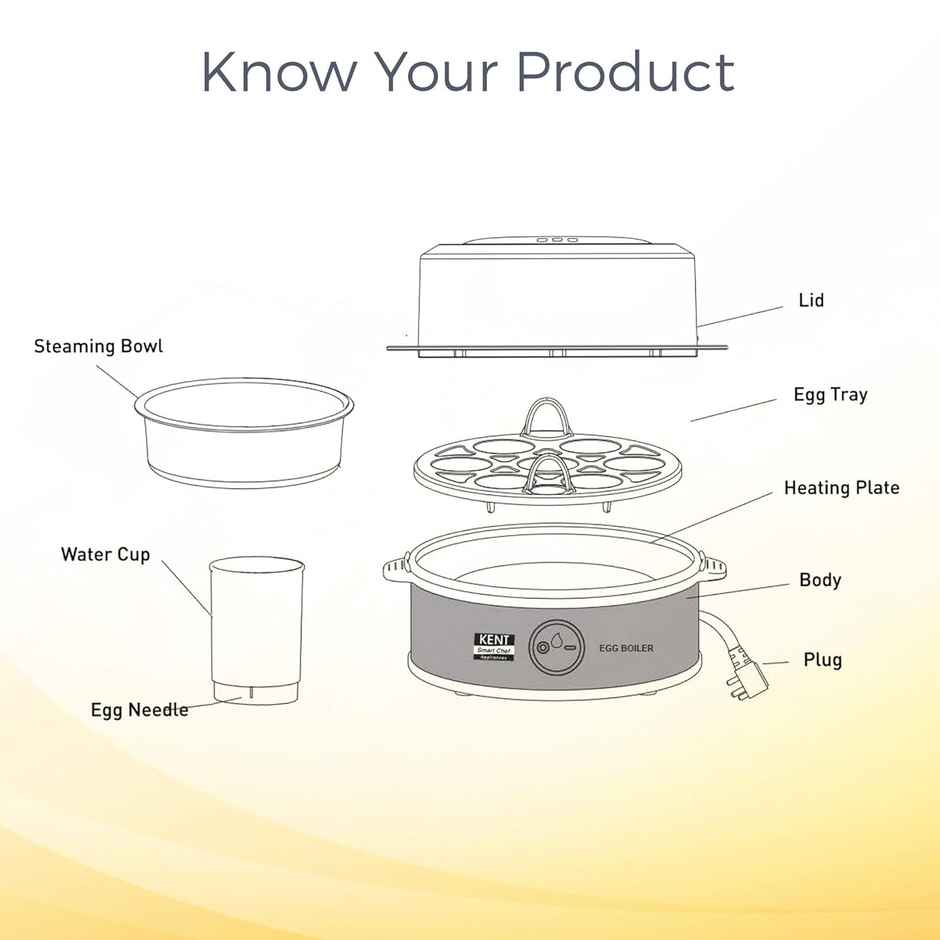KENT 360 W Egg Boiler - 7 Eggs | Automatic Power Off