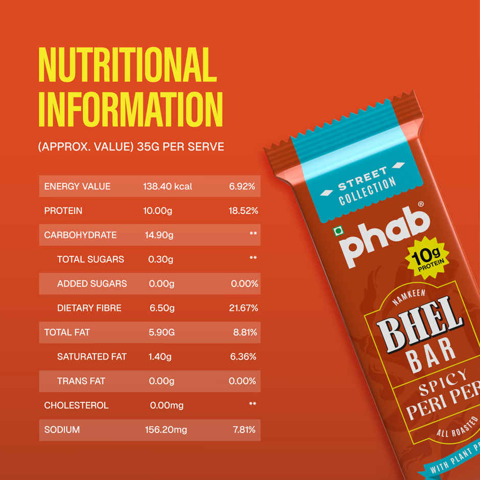 Phab Spicy Peri Peri Bar - 10g Protein Savoury Bar