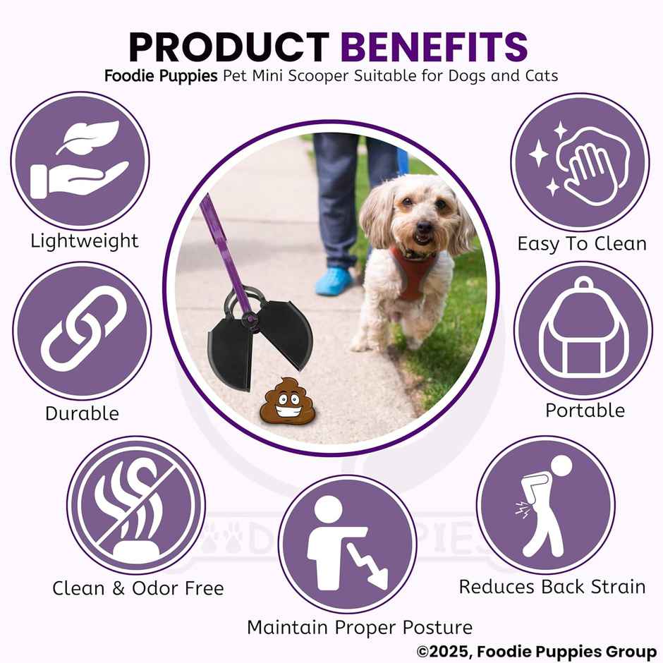 Foodie Puppies Mini Pet Pooper Scooper | Durable, Non Breakable for Dogs and Cats