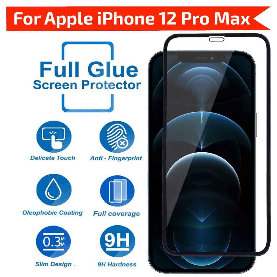 Techvor Tempered Glass for iPhone 12 Pro Max With Easy Installation Kit for Smartphone