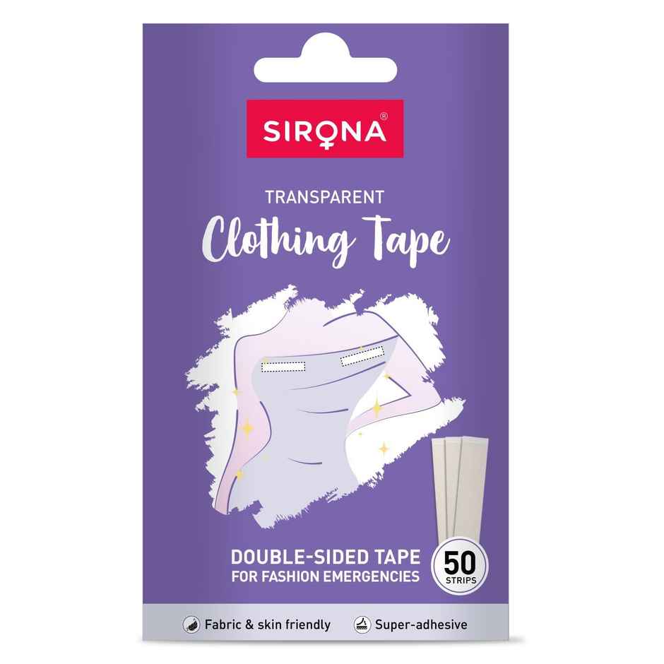 Sirona Transparent Double-Sided Clothing Tapes For Fashion Emergencies - 50 Strips