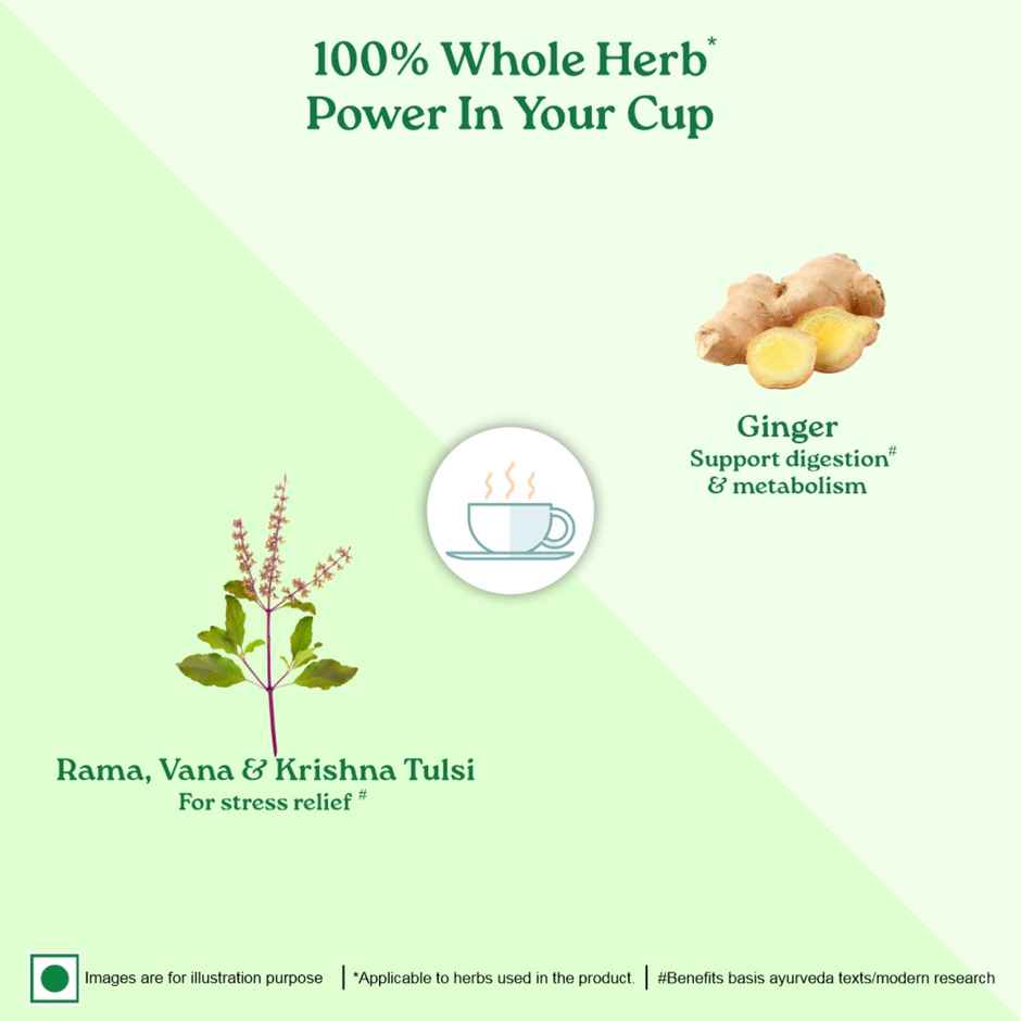 A TATA Product - Organic India Tulsi Ginger - 25 Tea Bags, Rich in Antioxidants, Supports Digestion