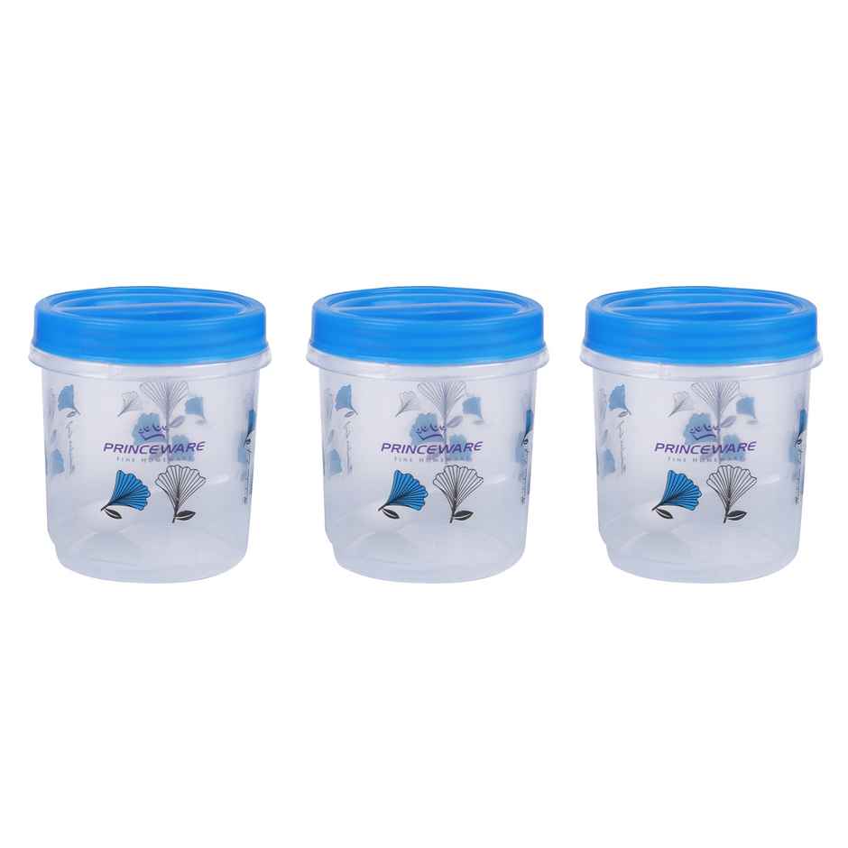Princeware Twister Container Set of 3 Pieces With Spoon | 490ml Each - Blue