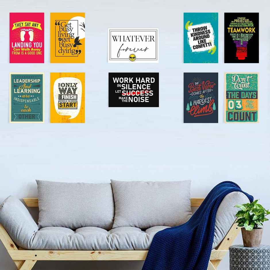 Paper Plane Design Wall Posters For Office Decor | Set of 10 | Size | 12 Inch x 18 Inch | D19