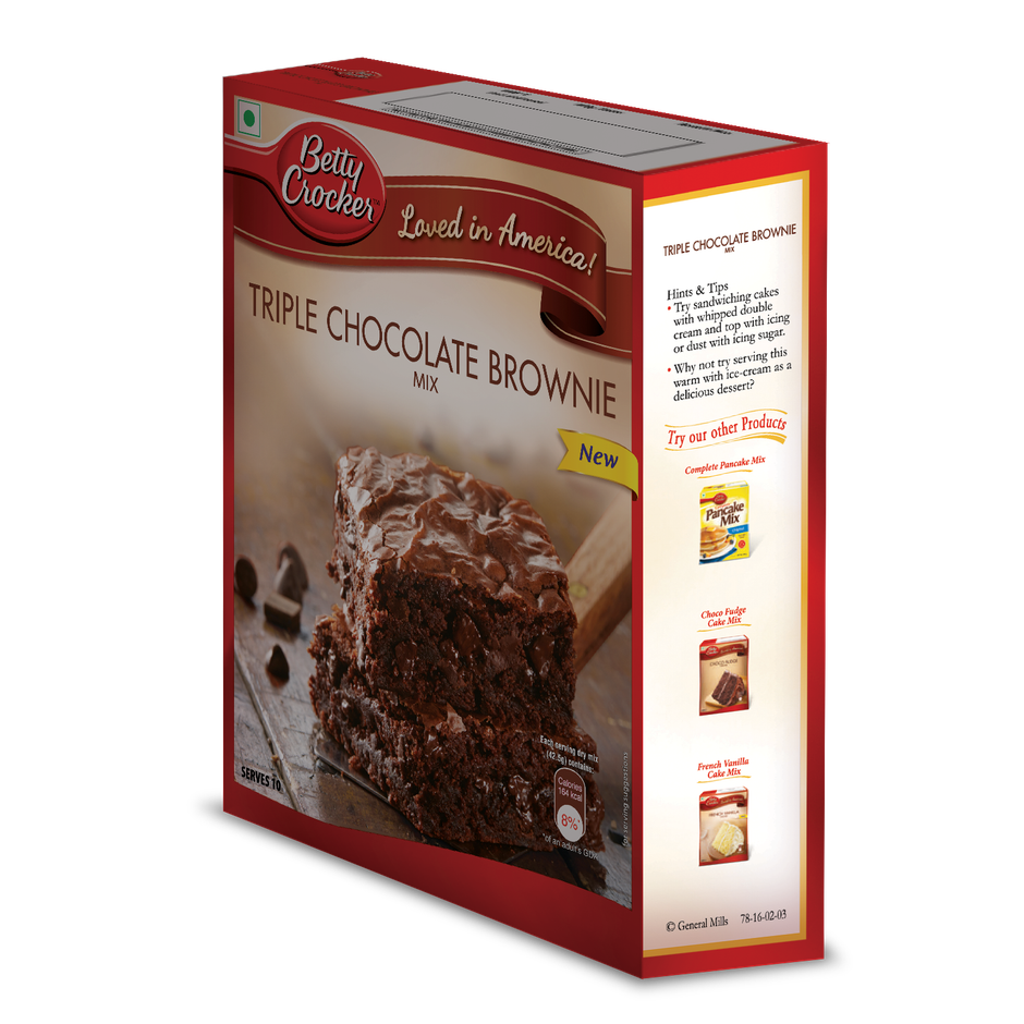 Betty Crocker Triple Chocolate Brownie Instant Cake Mix Powder | Baking Essential| Combo