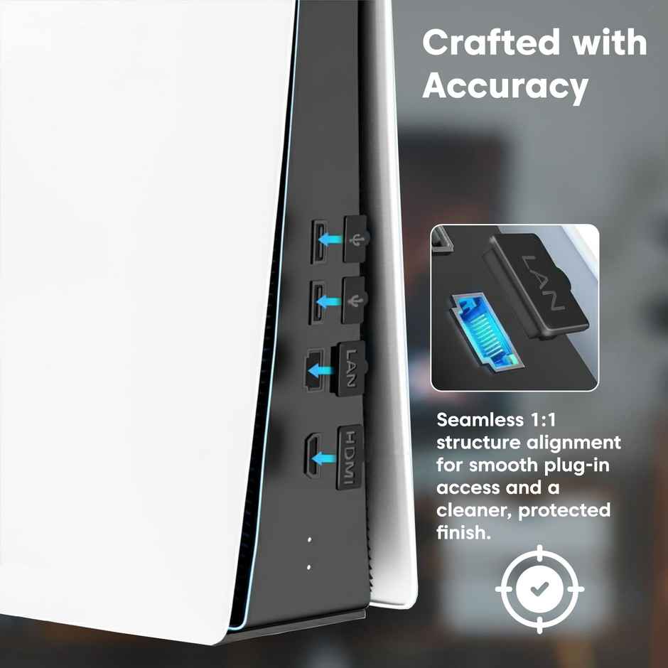 Sounce Dust Plug Kit for PS5 & Slim, Silicone Anti-Dust Port Covers