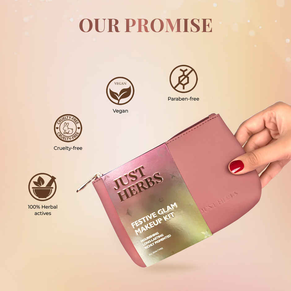 Justherbs All In One Glam Kit Travel Friendly Gifting Pouch For Women