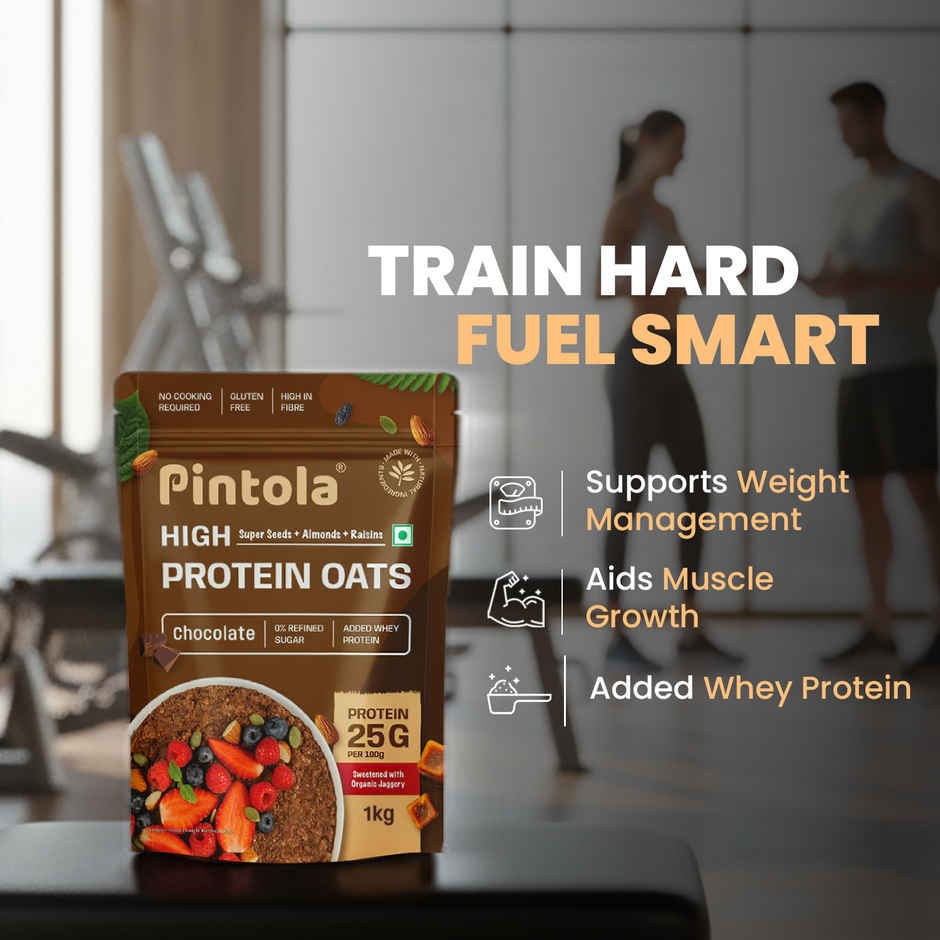Pintola High Protein Oats Dark Chocolate With Almonds Raisin Pumpkin And Chia Seeds Combo