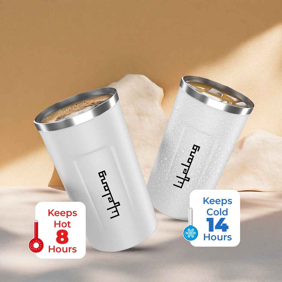 Lifelong Insulated Mug With Temperature Display 510 ml | White | Stainless Steel