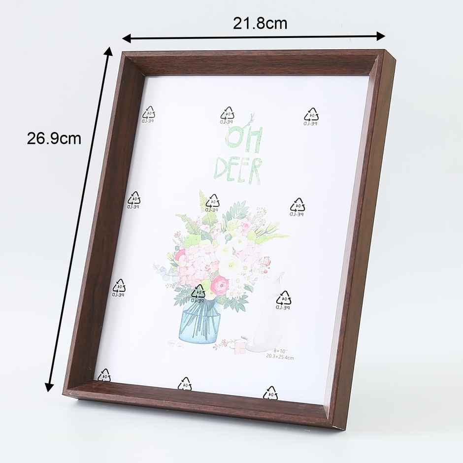 Kuber Industries Photo Frame | Horizontal & Vertical | Crystal Clear Glass | 21.8 x 26.9 cm | Brown