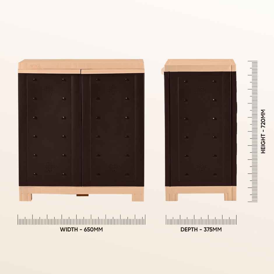 Avro Furniture Star Plastic Multipurpose Almirah Shoe Rack Brown & Beige