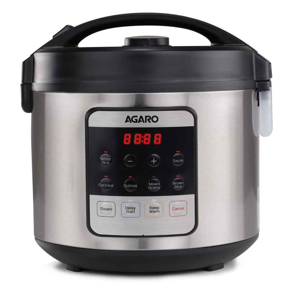 Agaro Royal Electric Rice Cooker, 5 Ltr, Steam Basket, 6 Preset Cooking, Keep Warm, Up To 1500G