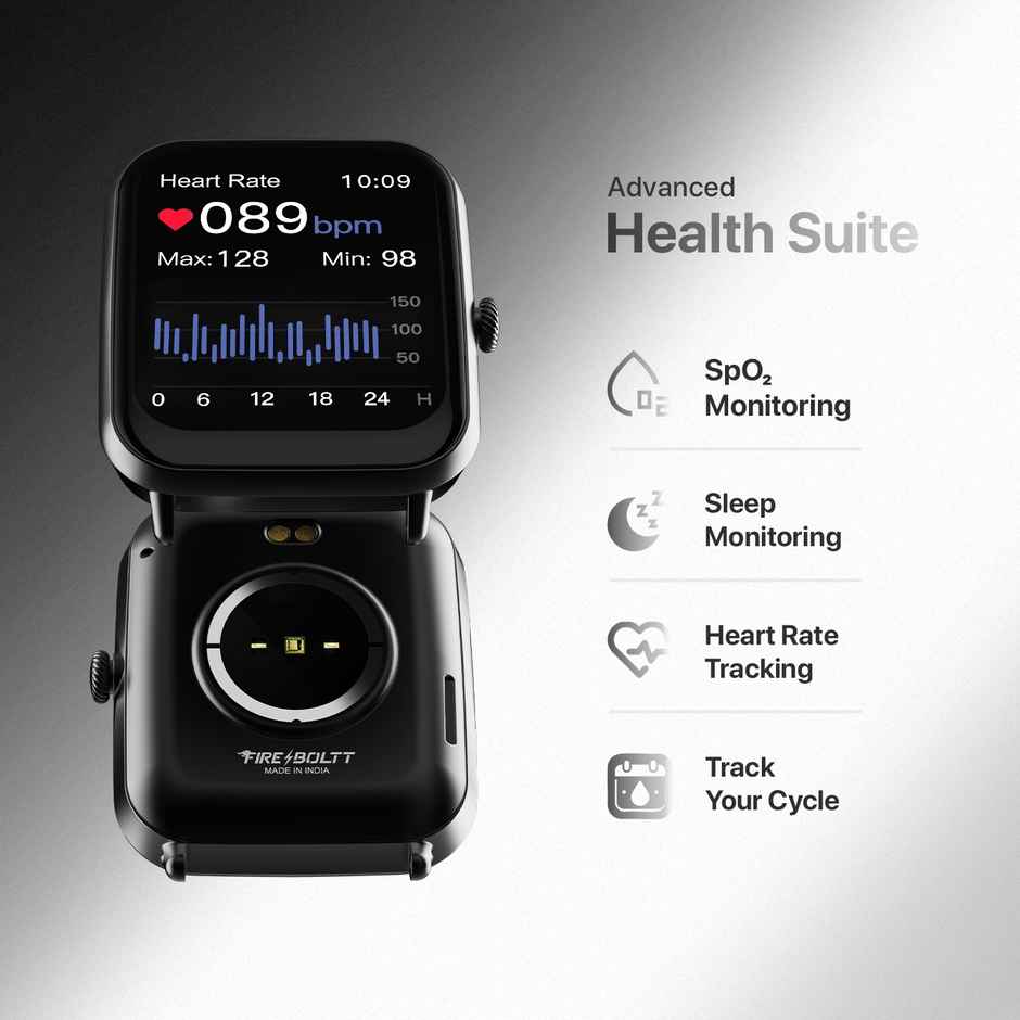 Fire-Boltt Ninja Call Pro Plus Smart Watch 1.83" HD Display, Bluetooth Calling, AI Voice Assistant, 100 Sports Modes, IP67 Waterproof, SpO2 Monitor - Black