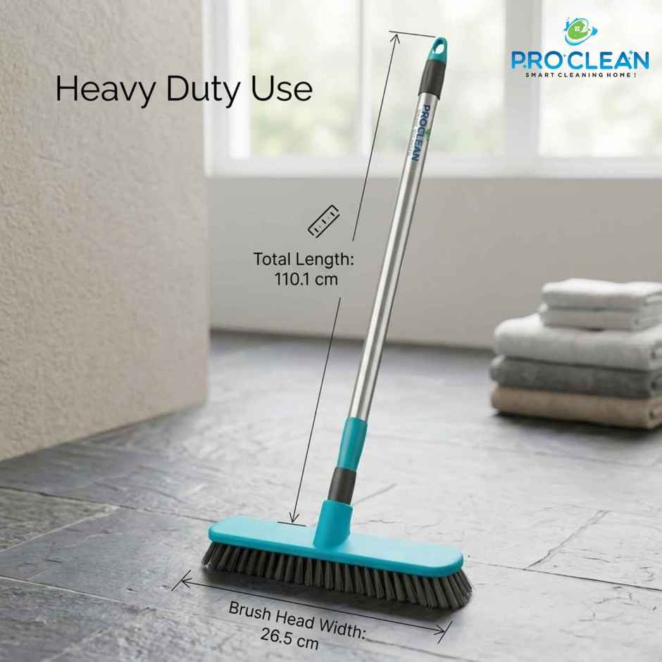 Proclean Hardy Brush - Small | 9 Inch | With SS Handle | Bathroom Brush | 41 Inch