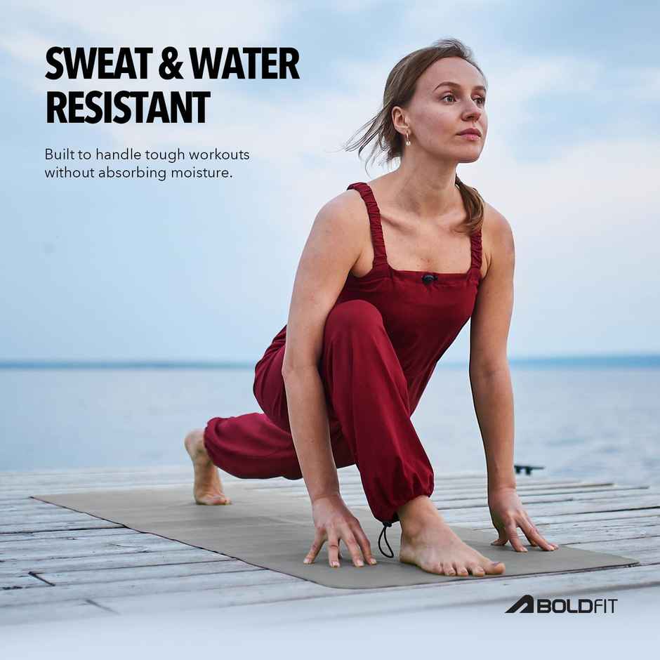 Boldfit EVA Yoga Mat Anti Slip Exercise Mat | For Gym & Home | Grey | 5 mm