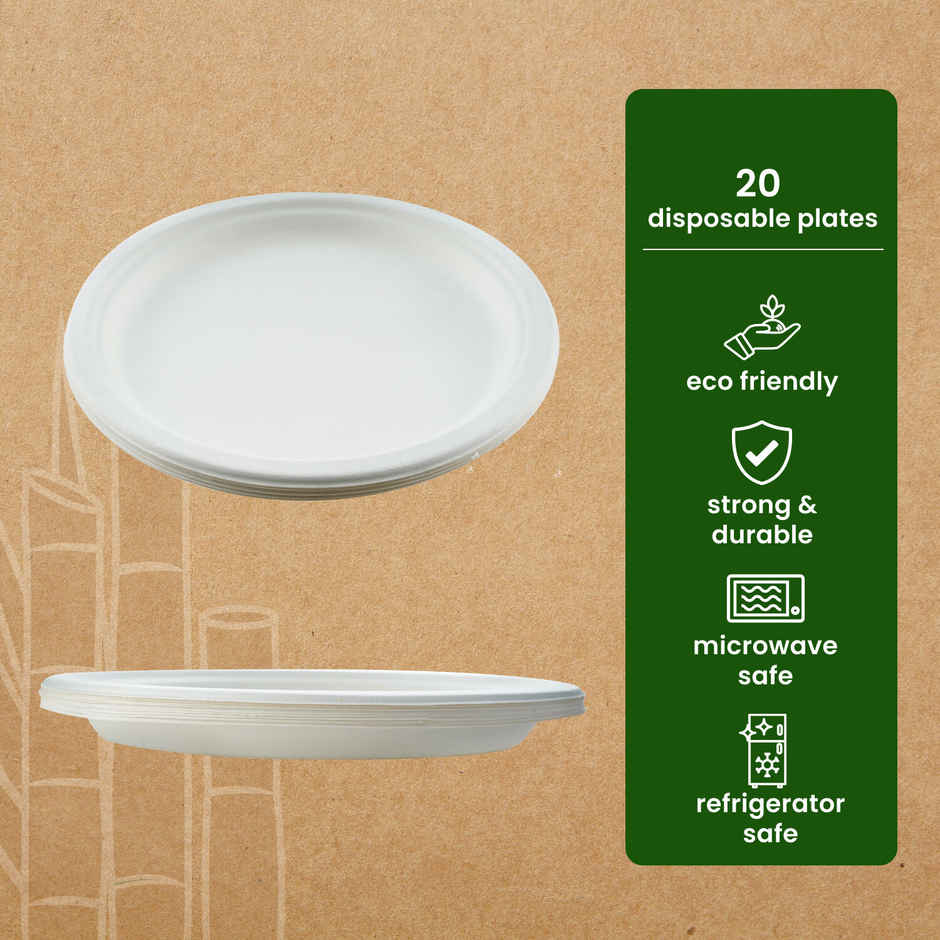 Round Disposable Flat Plate | 7 inch | Pack of 20 | BAY6