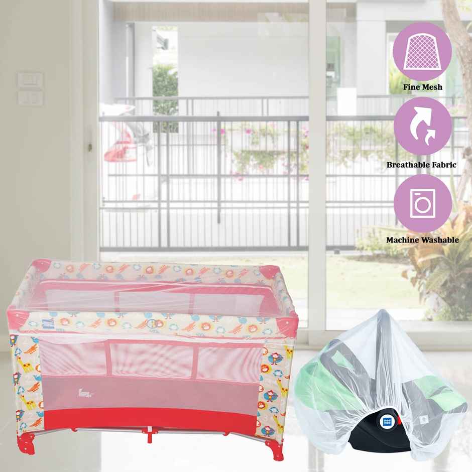 Mee Mee Mesh Multipurpose Mosquito Net For Stroller/Car Seat/Cradle | Large