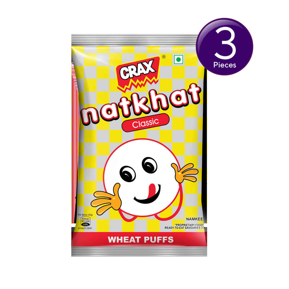 Crax Natkhat Classic Wheat Puffs Packet Combo 