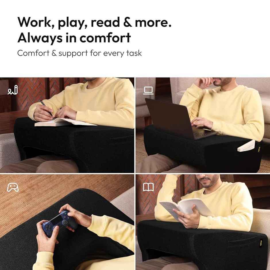Frido Ultimate Lap Desk Pillow | Portable - Ergonomic | Black
